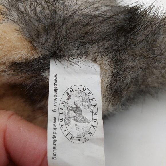 Defender Wildlife Wolf Realistic Plush Gray Brown Stuffed Kids Planet 5" - Picture 7 of 8